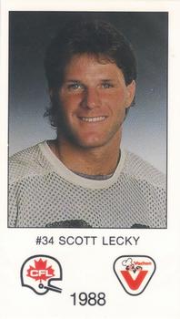 1988 Vachon CFL #NNO Scott Lecky Front