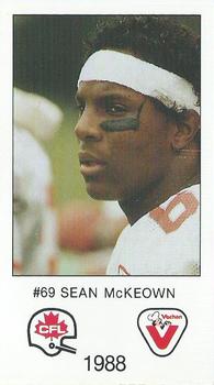 1988 Vachon CFL #NNO Sean McKeown Front