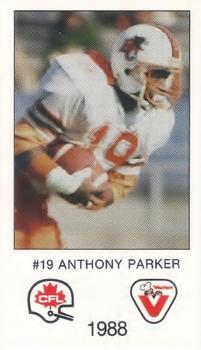 1988 Vachon CFL #NNO Anthony L. Parker Front