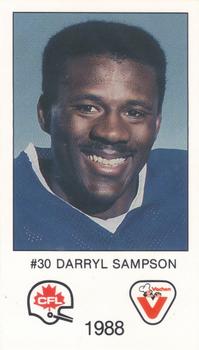 1988 Vachon CFL #NNO Darryl Sampson Front