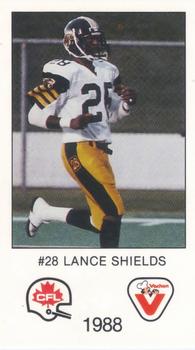 1988 Vachon CFL #NNO Lance Shields Front