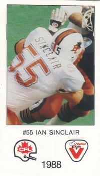 1988 Vachon CFL #NNO Ian Sinclair Front