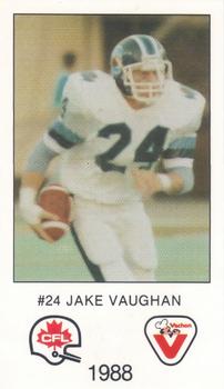 1988 Vachon CFL #NNO Jake Vaughan Front