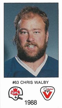 1988 Vachon CFL #NNO Chris Walby Front