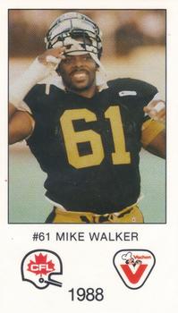 1988 Vachon CFL #NNO Mike Walker Front