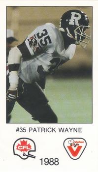 1988 Vachon CFL #NNO Patrick Wayne Front