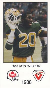 1988 Vachon CFL #NNO Don Wilson Front