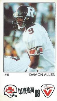 1989 Vachon CFL #6 Damon Allen Front