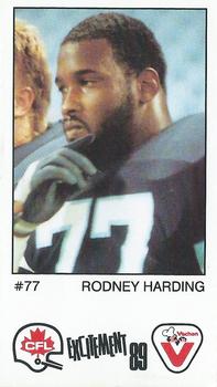 1989 Vachon CFL #26 Rodney Harding Front