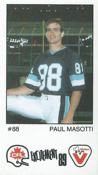 1989 Vachon CFL #39 Paul Masotti Front
