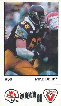 1989 Vachon CFL #50 Mike Derks Front