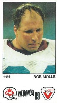 1989 Vachon CFL #69 Bob Molle Front