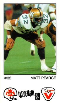 1989 Vachon CFL #71 Matt Pearce Front