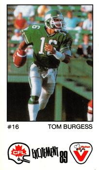 1989 Vachon CFL #96 Tom Burgess Front