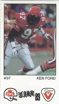 1989 Vachon CFL #112 Ken Ford Front