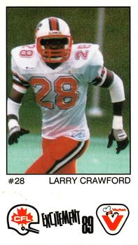 1989 Vachon CFL #158 Larry Crawford Front