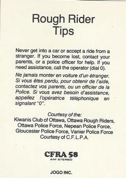 1984 Ottawa Rough Riders Police #NNO Skip Walker Back