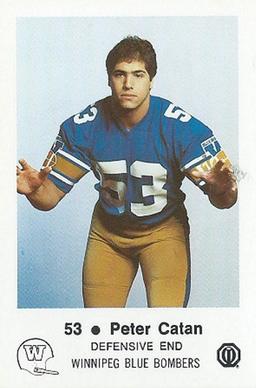 1982 Winnipeg Blue Bombers Police #NNO Peter Catan Front