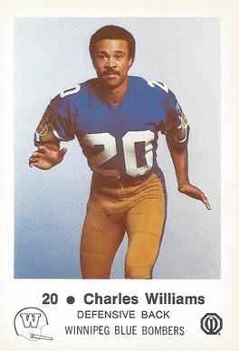 1982 Winnipeg Blue Bombers Police #NNO Charles Williams Front