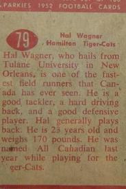 1952 Parkhurst CFL #79 Hal Waggoner Back