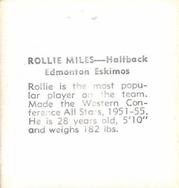 1956 Parkhurst CFL #8 Rollie Miles Back