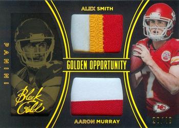 2014 Panini Black Gold - Golden Opportunity Dual Jerseys Prime #GO-KC Aaron Murray / Alex Smith Front