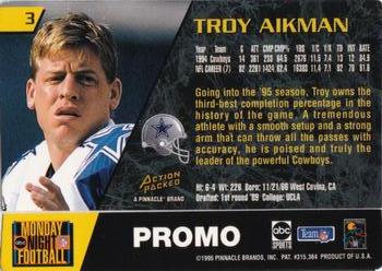 1995 Action Packed Monday Night Football - Promos #3 Troy Aikman Back