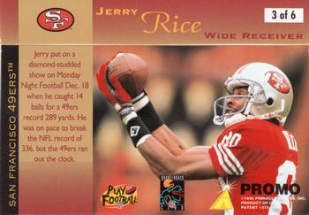 1996 Action Packed - Promos #3 Jerry Rice Back