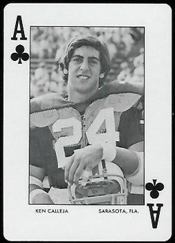 1972 Auburn Tigers Playing Cards (Orange Backs) #A♣ Ken Calleja Front