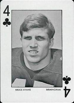 1972 Auburn Tigers Playing Cards (Orange Backs) #4♣ Bruce Evans Front