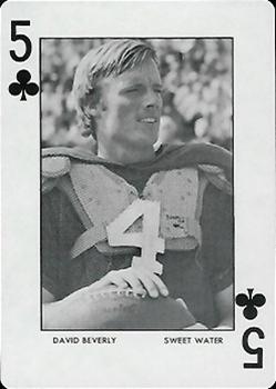 1972 Auburn Tigers Playing Cards (Orange Backs) #5♣ David Beverly Front