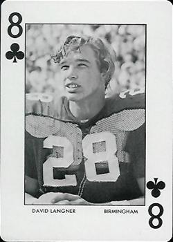 1972 Auburn Tigers Playing Cards (Orange Backs) #8♣ David Langner Front