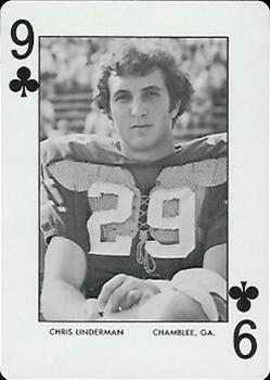 1972 Auburn Tigers Playing Cards (Orange Backs) #9♣ Chris Linderman Front