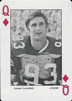 1972 Auburn Tigers Playing Cards (Orange Backs) #Q♦ Danny Sanspree Front