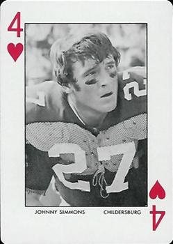 1972 Auburn Tigers Playing Cards (Orange Backs) #4♥ Johnny Simmons Front