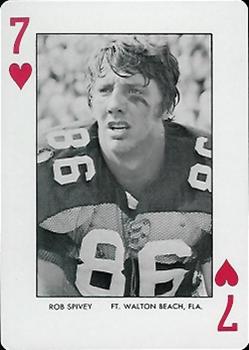 1972 Auburn Tigers Playing Cards (Orange Backs) #7♥ Rob Spivey Front