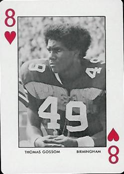 1972 Auburn Tigers Playing Cards (Orange Backs) #8♥ Thomas Gossom Front