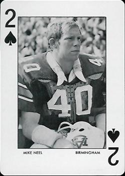 1972 Auburn Tigers Playing Cards (Orange Backs) #2♠ Mike Neel Front