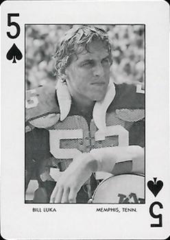 1972 Auburn Tigers Playing Cards (Orange Backs) #5♠ Bill Luka Front