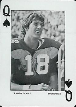 1972 Auburn Tigers Playing Cards (Orange Backs) #Q♠ Randy Walls Front