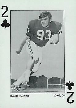 1972 Alabama Crimson Tide Playing Cards (Red Backs) #2♣ David Watkins Front