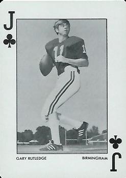 1972 Alabama Crimson Tide Playing Cards (Red Backs) #J♣ Gary Rutledge Front