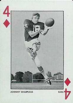 1972 Alabama Crimson Tide Playing Cards (Red Backs) #4♦ Johnny Sharpless Front