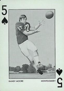 1972 Alabama Crimson Tide Playing Cards (Red Backs) #5♠ Randy Moore Front