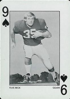1972 Alabama Crimson Tide Playing Cards (Red Backs) #9♠ Ellis Beck Front