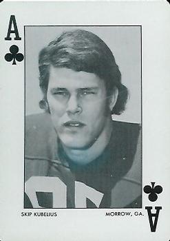1973 Alabama Crimson Tide Playing Cards (White Backs) #A♣ Skip Kubelius Front