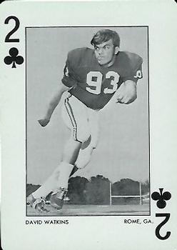 1973 Alabama Crimson Tide Playing Cards (White Backs) #2♣ David Watkins Front
