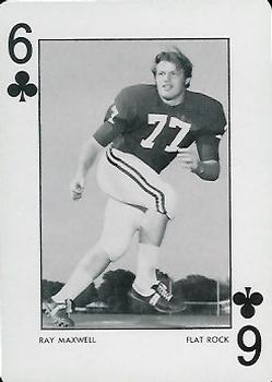 1973 Alabama Crimson Tide Playing Cards (White Backs) #6♣ Ray Maxwell Front