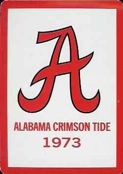 1973 Alabama Crimson Tide Playing Cards (White Backs) #Q♣ Woodrow Lowe Back