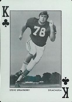 1973 Alabama Crimson Tide Playing Cards (White Backs) #K♣ Steve Sprayberry Front